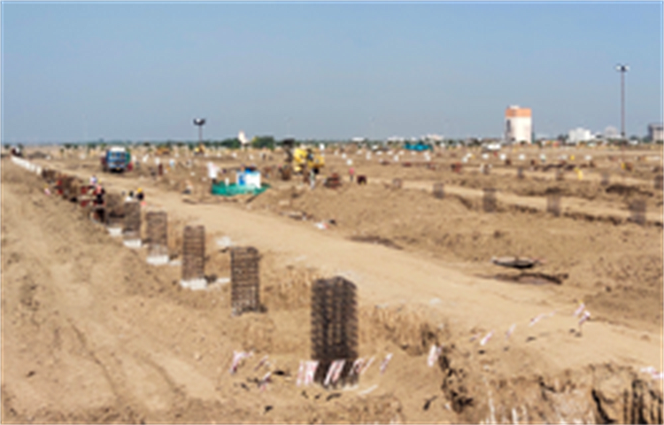 Windmill foundations and Solar projects bases concrete plinths